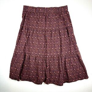 Madewell Pull On Tiered Midi/Maxi Skirt Orchard Floral Cottagecore